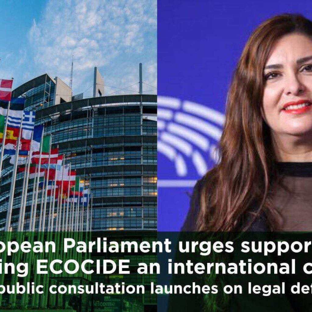 EU-PARLAMENTET UPPMANAR TILL STÖD AV EKOCIDLAGSTIFTNING