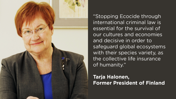 Tarja stödjer ekocid